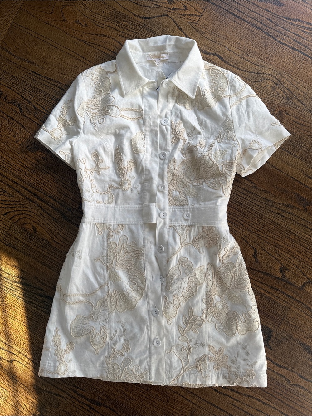 Ramy Brook White Embroidered Shannon Dress NWT 8